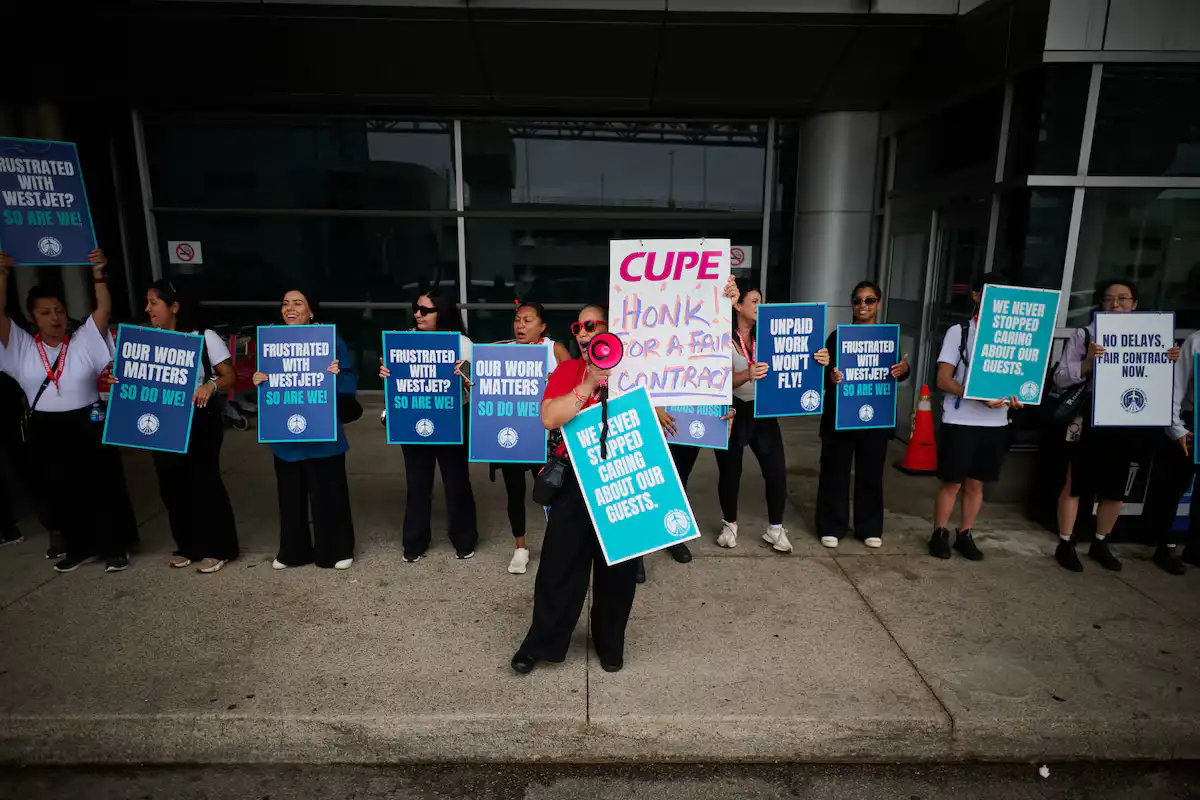 WestJet Flight Attendants Strike Across Canada, Grounding Hundreds of Flights